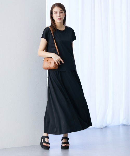 slattgir(スラットジール)の「高身長 接触冷感・UVカット2点セット(トップス+スカート)(トールサイズ)(Tシャツ/カットソー・レディース・ブラック/カーキ・5L/M/L/LL/3L/4L)」の10枚目の写真