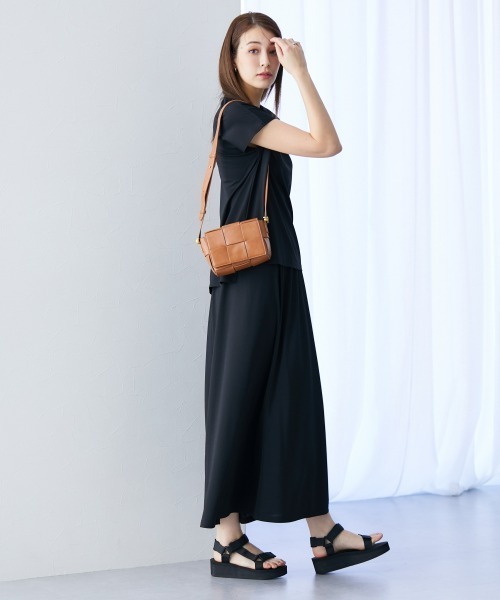 slattgir(スラットジール)の「高身長 接触冷感・UVカット2点セット(トップス+スカート)(トールサイズ)(Tシャツ/カットソー・レディース・ブラック/カーキ・5L/M/L/LL/3L/4L)」の11枚目の写真
