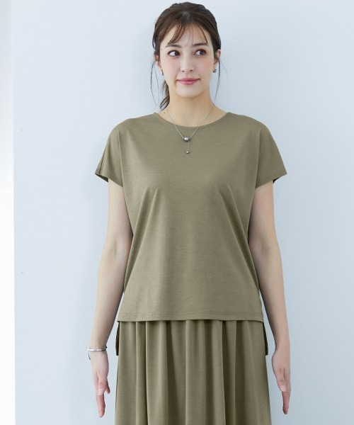 slattgir(スラットジール)の「高身長 接触冷感・UVカット2点セット(トップス+スカート)(トールサイズ)(Tシャツ/カットソー・レディース・ブラック/カーキ・5L/M/L/LL/3L/4L)」の16枚目の写真