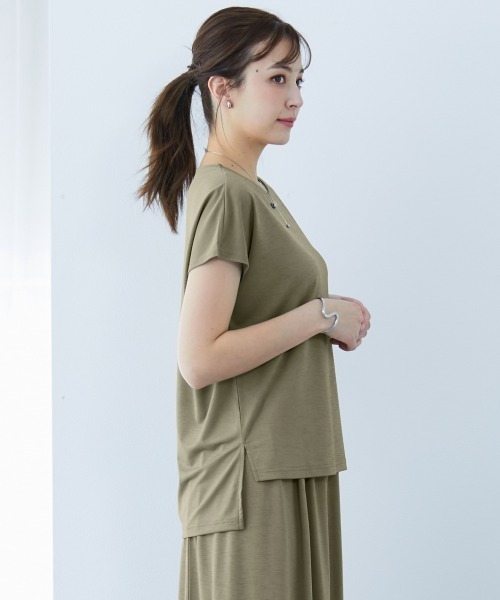 slattgir(スラットジール)の「高身長 接触冷感・UVカット2点セット(トップス+スカート)(トールサイズ)(Tシャツ/カットソー・レディース・ブラック/カーキ・5L/M/L/LL/3L/4L)」の17枚目の写真