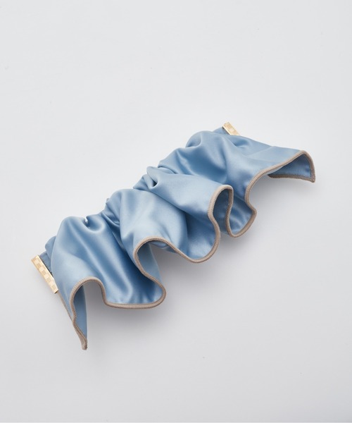 ポニーフック 青 deedoodah】フリルロールカフ ヘアカフ/ポニーフック（その他ヘア