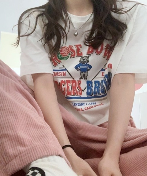 maison de LATIR（メゾンドラティール）の「カジュアルプリントTシャツ（Tシャツ/カットソー・レディース・ホワイト・M/L/XL）」の4枚目の写真