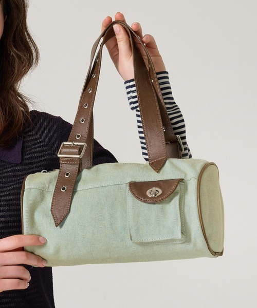バッグ・カバンその他 BORBONESE Woman Mini bag Denim 924826I15 X49 バイカラー デニムミニバッグ TINA：JOJUN（ハンドバッグ
