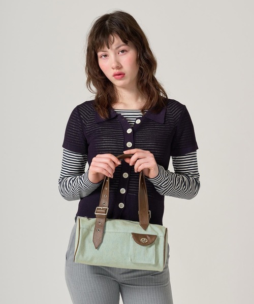 TINA：JOJUN（ティーナジョジュン）の「バイカラー デニムミニバッグ TINA：JOJUN（ハンドバッグ・レディース・ブラウン/ピンク・F）」の8枚目の写真