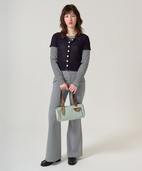 TINA：JOJUN（ティーナジョジュン）の「バイカラー デニムミニバッグ TINA：JOJUN（ハンドバッグ・レディース・ブラウン/ピンク・F）」の12枚目の写真