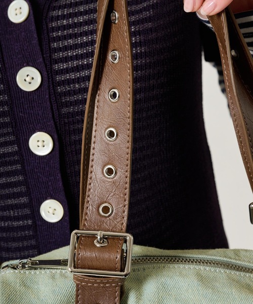 TINA：JOJUN（ティーナジョジュン）の「バイカラー デニムミニバッグ TINA：JOJUN（ハンドバッグ・レディース・ブラウン/ピンク・F）」の15枚目の写真