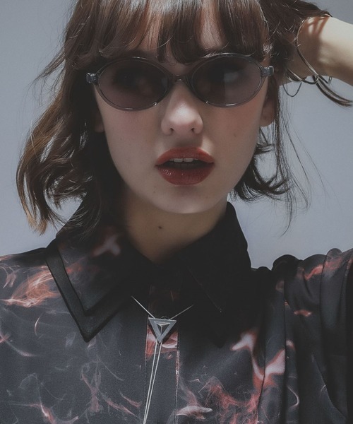 HARE（ハレ）の「レトロラウンドサングラス(HARE)（メガネ・レディース・グレー/ブラック/ブラック系その他・FREE）」の3枚目の写真