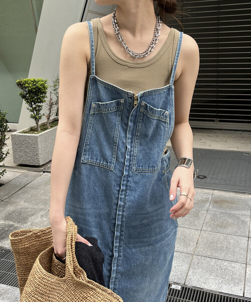 DouDou（ドゥドゥ）の「【新色追加】リブタンク（Tシャツ/カットソー・レディース・ブラック/オフホワイト/ベージュ/レッド/グレー/ブルー・FREE）」の4枚目の写真