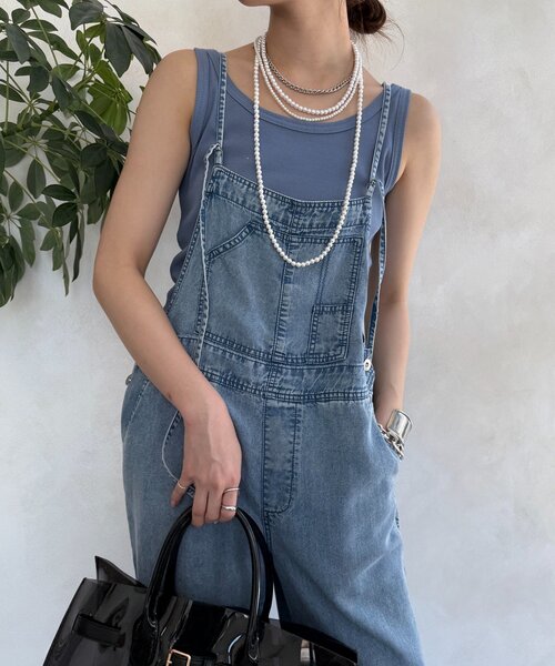 DouDou（ドゥドゥ）の「【新色追加】リブタンク（Tシャツ/カットソー・レディース・ブラック/オフホワイト/ベージュ/レッド/グレー/ブルー・FREE）」の5枚目の写真