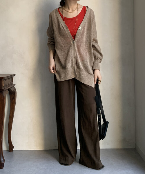 DouDou（ドゥドゥ）の「【新色追加】リブタンク（Tシャツ/カットソー・レディース・ブラック/オフホワイト/ベージュ/レッド/グレー/ブルー・FREE）」の17枚目の写真