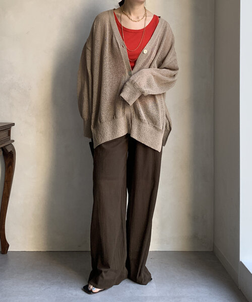 DouDou（ドゥドゥ）の「【新色追加】リブタンク（Tシャツ/カットソー・レディース・ブラック/オフホワイト/ベージュ/レッド/グレー/ブルー・FREE）」の18枚目の写真