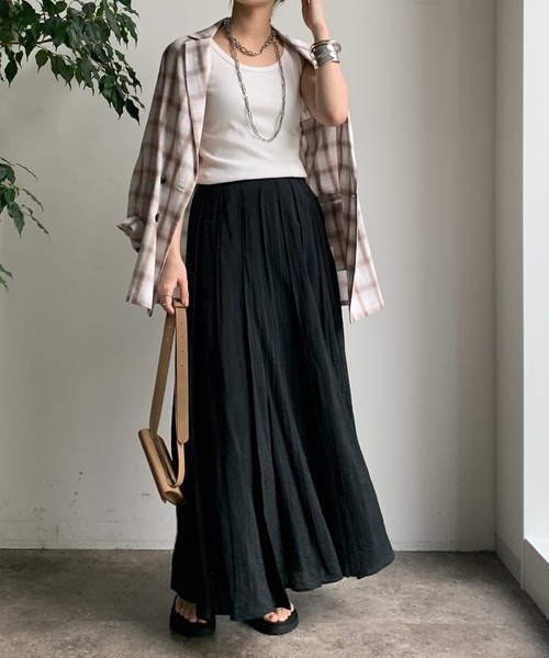 DouDou（ドゥドゥ）の「【新色追加】リブタンク（Tシャツ/カットソー・レディース・ブラック/オフホワイト/ベージュ/レッド/グレー/ブルー・FREE）」の7枚目の写真