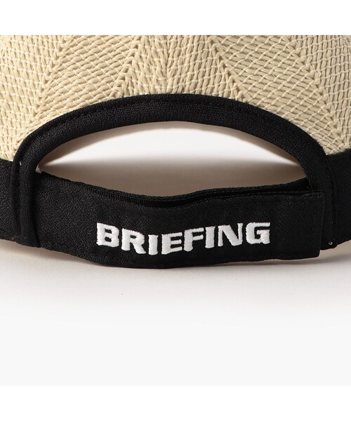 新品　BRIEFING MEN’S STRAW CAP ベージュ BRIEFING - MENS STRAW CAP / ロゴ ストローキャップ ネイビー