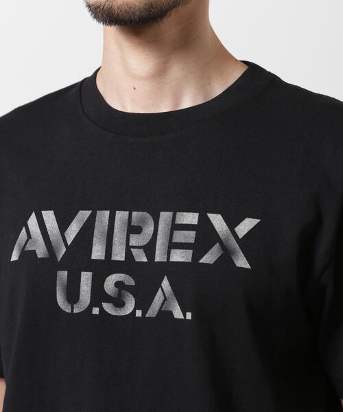 AVIREX(アヴィレックス)の「《WEB&DEPOT限定》STENCIL OFFICIAL LOGO T-SHIRT / ステンシル オフィシャルロゴ 半袖Tシャツ / AVIREX / アヴィレックス(Tシャツ/カットソー・メンズ・ブラック/チャコールグレー/ホワイト/ラベンダー・L/2XL/M/XL)」の14枚目の写真