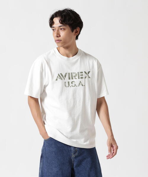 AVIREX(アヴィレックス)の「《WEB&DEPOT限定》STENCIL OFFICIAL LOGO T-SHIRT / ステンシル オフィシャルロゴ 半袖Tシャツ / AVIREX / アヴィレックス(Tシャツ/カットソー・メンズ・ブラック/チャコールグレー/ホワイト/ラベンダー・L/2XL/M/XL)」の20枚目の写真