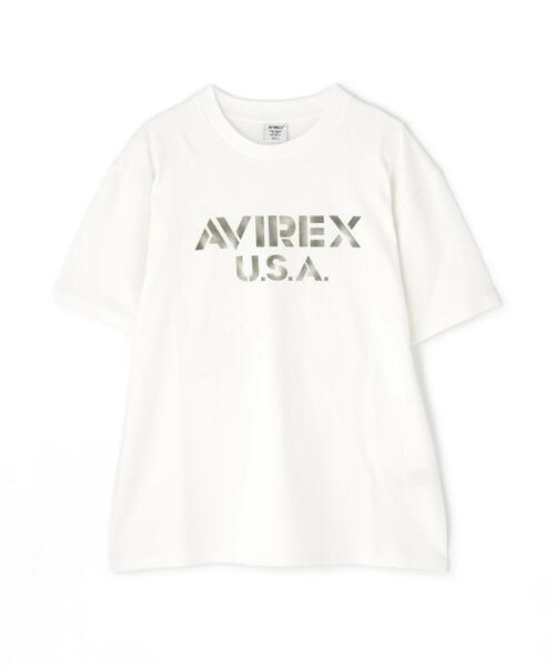 AVIREX(アヴィレックス)の「《WEB&DEPOT限定》STENCIL OFFICIAL LOGO T-SHIRT / ステンシル オフィシャルロゴ 半袖Tシャツ / AVIREX / アヴィレックス(Tシャツ/カットソー・メンズ・ブラック/チャコールグレー/ホワイト/ラベンダー・L/2XL/M/XL)」の21枚目の写真