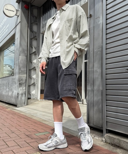 MAGASIN DE MODE Brew(マガジンデモードブリュー)の「【MAGASIN DE MODE Brew】スウェット裏毛ケミカルカーゴショーツ 915087 WINS ケミカルウォッシュ ショートパンツ 短パン ストーンウォッシュ 古着 ビンテージ ヴィンテージ加工(その他パンツ・メンズ・カーキ/チャコールグレー・L/M)」の22枚目の写真
