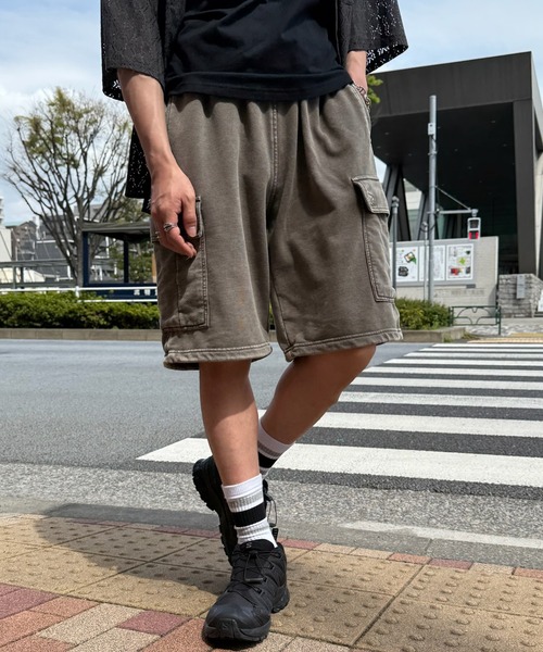 MAGASIN DE MODE Brew(マガジンデモードブリュー)の「【MAGASIN DE MODE Brew】スウェット裏毛ケミカルカーゴショーツ 915087 WINS ケミカルウォッシュ ショートパンツ 短パン ストーンウォッシュ 古着 ビンテージ ヴィンテージ加工(その他パンツ・メンズ・カーキ/チャコールグレー・L/M)」の16枚目の写真
