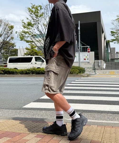 MAGASIN DE MODE Brew(マガジンデモードブリュー)の「【MAGASIN DE MODE Brew】スウェット裏毛ケミカルカーゴショーツ 915087 WINS ケミカルウォッシュ ショートパンツ 短パン ストーンウォッシュ 古着 ビンテージ ヴィンテージ加工(その他パンツ・メンズ・カーキ/チャコールグレー・L/M)」の18枚目の写真