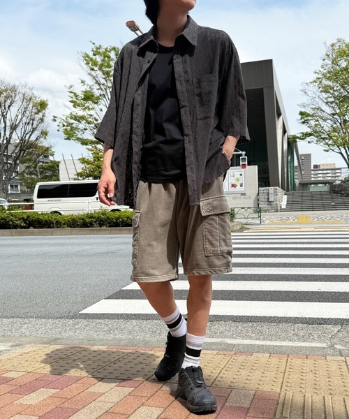 MAGASIN DE MODE Brew(マガジンデモードブリュー)の「【MAGASIN DE MODE Brew】スウェット裏毛ケミカルカーゴショーツ 915087 WINS ケミカルウォッシュ ショートパンツ 短パン ストーンウォッシュ 古着 ビンテージ ヴィンテージ加工(その他パンツ・メンズ・カーキ/チャコールグレー・L/M)」の17枚目の写真
