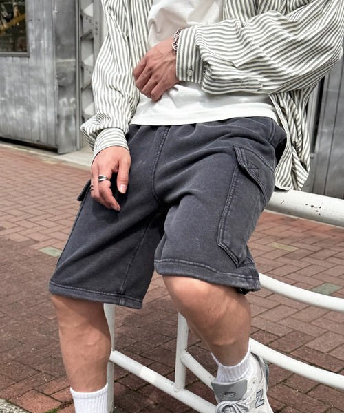 MAGASIN DE MODE Brew(マガジンデモードブリュー)の「【MAGASIN DE MODE Brew】スウェット裏毛ケミカルカーゴショーツ 915087 WINS ケミカルウォッシュ ショートパンツ 短パン ストーンウォッシュ 古着 ビンテージ ヴィンテージ加工(その他パンツ・メンズ・カーキ/チャコールグレー・L/M)」の19枚目の写真