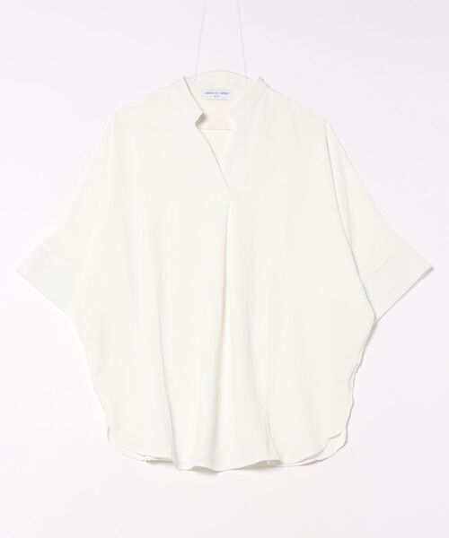 MAISON DE THERESE(メゾン ド テレーズ)の「Vネックルーズシルエット タックブラウス(シャツ/ブラウス・レディース・ホワイト/グリーン/ブラック/グレイッシュベージュ/グレー/ネイビー・FREE)」の12枚目の写真