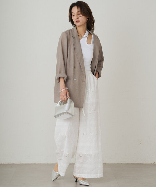 LOUNGEDRESS（ラウンジドレス）の「アシメタンク（タンクトップ・レディース・チャコールグレー/ブラック/オフホワイト・FREE）」の5枚目の写真