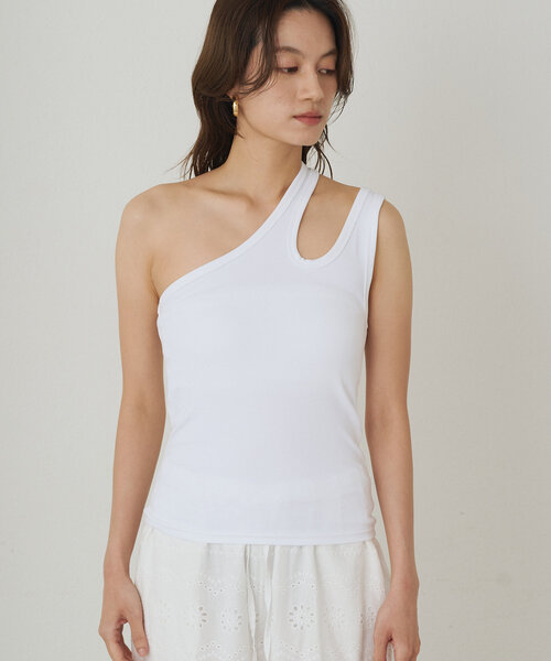 LOUNGEDRESS（ラウンジドレス）の「アシメタンク（タンクトップ・レディース・チャコールグレー/ブラック/オフホワイト・FREE）」の10枚目の写真