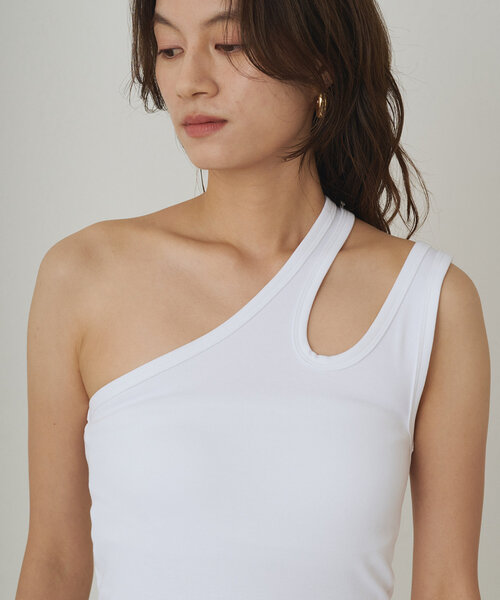 LOUNGEDRESS（ラウンジドレス）の「アシメタンク（タンクトップ・レディース・チャコールグレー/ブラック/オフホワイト・FREE）」の13枚目の写真