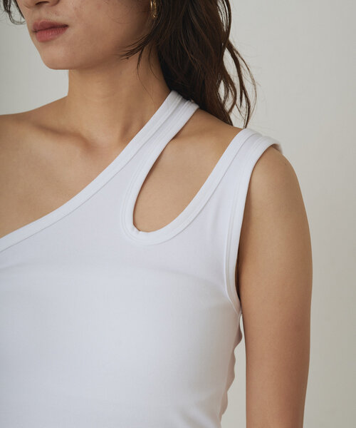 LOUNGEDRESS（ラウンジドレス）の「アシメタンク（タンクトップ・レディース・チャコールグレー/ブラック/オフホワイト・FREE）」の14枚目の写真