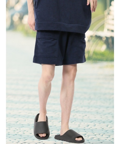 TAKA-Q（タカキュー）の「【マシンウォッシャブル】タカキュー Sauna Camp×T/Q パイルショーツ(セットアップ可能)（その他パンツ・メンズ・ネイビー/ブラック/カーキ・FREE）」の3枚目の写真