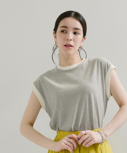 Healthknit(ヘルスニット)の「【Healthknit/ヘルスニット】Narrow Border Jersey Tanktop / 抗菌・防臭(タンクトップ・レディース・ホワイト系その他3/ブラック系その他2/ブルー系その他5・FREE)」の2枚目の写真