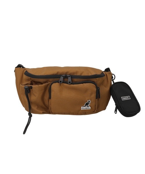KANGOL(カンゴール)の「KANGOL LOOP ポーチ付きボディバッグ 250-3090(ボディバッグ/ウエストポーチ・メンズ・グレー/ブラック/キャメル・FREE)」の3枚目の写真