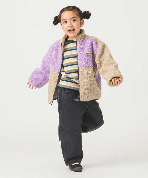 B:MING by BEAMS（ビーミングバイビームス）の「リバーシブル  ボア ブルゾン 2025FW（90～150cm）（ブルゾン・キッズ・パープル系その他5/ブラウン/チャコールグレー・90/100/110/120/130/140/150）」の5枚目の写真