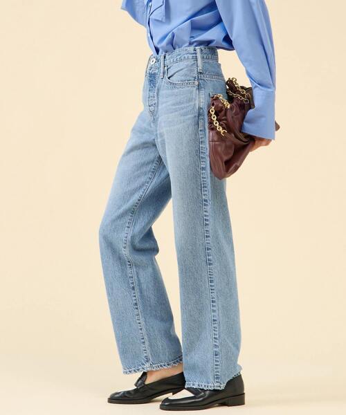 martinique（マルティニーク）の「《コラボ》【upper hights×Amalie & Cecilie Moosgaard】THE CECILIE（デニムパンツ・レディース・ブルー/アイボリー・22/24/23）」の3枚目の写真
