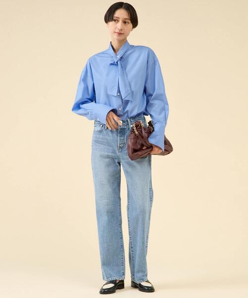 martinique（マルティニーク）の「《コラボ》【upper hights×Amalie & Cecilie Moosgaard】THE CECILIE（デニムパンツ・レディース・ブルー/アイボリー・22/24/23）」の5枚目の写真