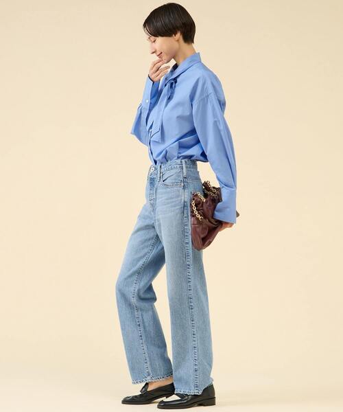 martinique（マルティニーク）の「《コラボ》【upper hights×Amalie & Cecilie Moosgaard】THE CECILIE（デニムパンツ・レディース・ブルー/アイボリー・22/24/23）」の6枚目の写真