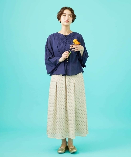 Jocomomola(ホコモモラ)の「Fruta delicada ラッセルレーススカート(スカート・レディース・ブラック/ベージュ・40)」の12枚目の写真