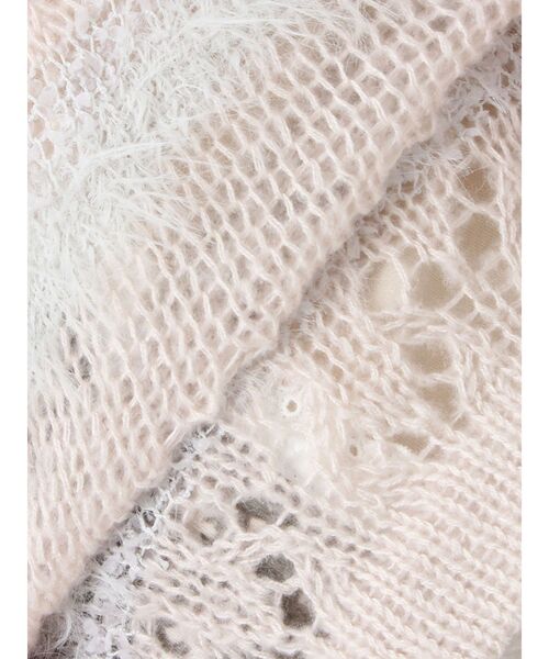 merry jenny（メリージェニー）の「fluffy border cardigan（カーディガン/ボレロ・レディース・ピンク/グレー/オフホワイト・FREE）」の18枚目の写真