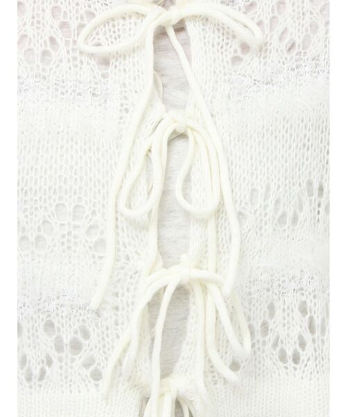 merry jenny（メリージェニー）の「fluffy border cardigan（カーディガン/ボレロ・レディース・ピンク/グレー/オフホワイト・FREE）」の20枚目の写真