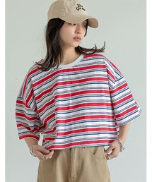 [2025 SUMMER COLLECTION]綿天竺マルチボーダーＴシャツ