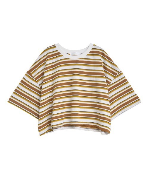 Re:EDIT（リエディ）の「[2025 SUMMER COLLECTION]綿天竺マルチボーダーＴシャツ（Tシャツ/カットソー・レディース・ネイビー/ブラウン/レッド・FREE）」の18枚目の写真