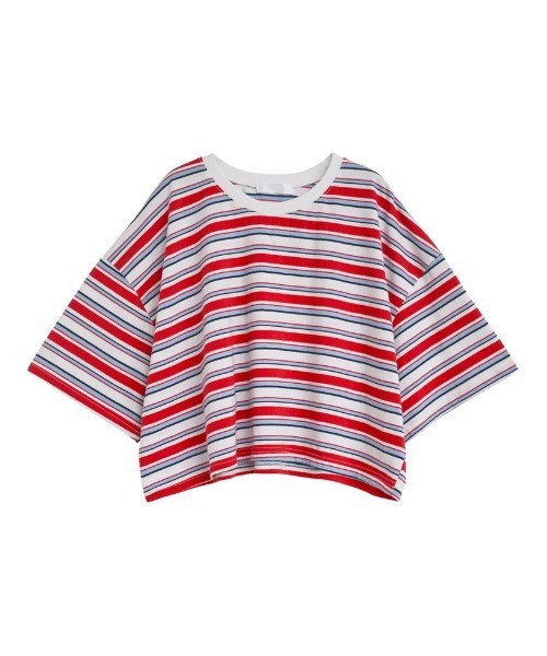 Re:EDIT（リエディ）の「[2025 SUMMER COLLECTION]綿天竺マルチボーダーＴシャツ（Tシャツ/カットソー・レディース・ネイビー/ブラウン/レッド・FREE）」の19枚目の写真