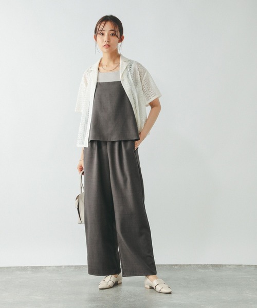 新品　グローバルワーク　ダークグレー冷感サロペット Tシャツセット　Mサイズ 冷感サロペ＊Tシャツセット/495699（サロペット/オーバーオール