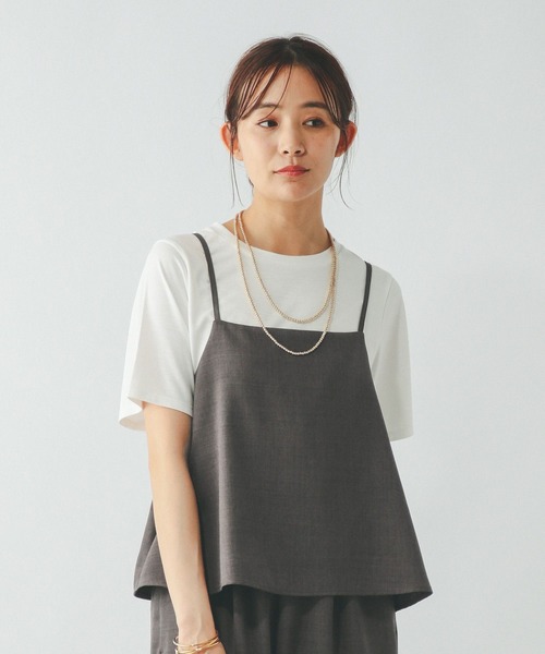 ダメージカットソー サロペット コーディネートセット CV359 冷感サロペ＊Tシャツセット/495699（サロペット/オーバーオール