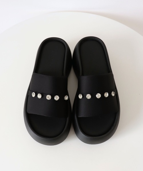 Futier land（フューティアランド）の「もちふわっ厚底プラットフォームサンダル（サンダル・レディース・ブラック/ブラック系その他・35/36/37/38/39）」の21枚目の写真