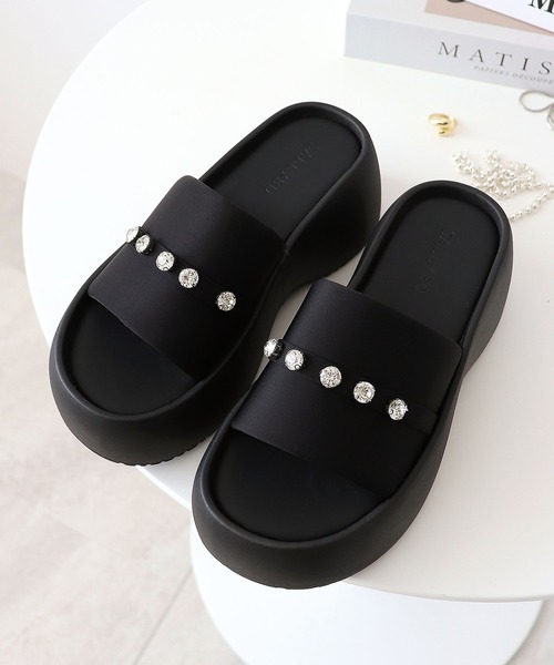 Futier land（フューティアランド）の「もちふわっ厚底プラットフォームサンダル（サンダル・レディース・ブラック/ブラック系その他・35/36/37/38/39）」の15枚目の写真