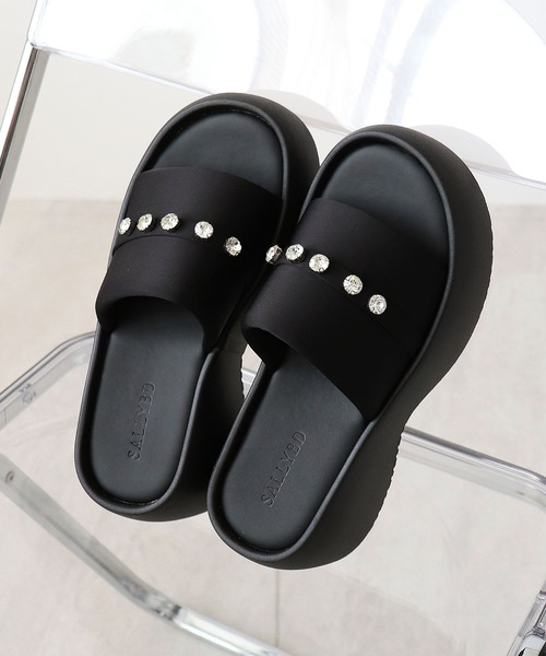 Futier land（フューティアランド）の「もちふわっ厚底プラットフォームサンダル（サンダル・レディース・ブラック/ブラック系その他・35/36/37/38/39）」の16枚目の写真