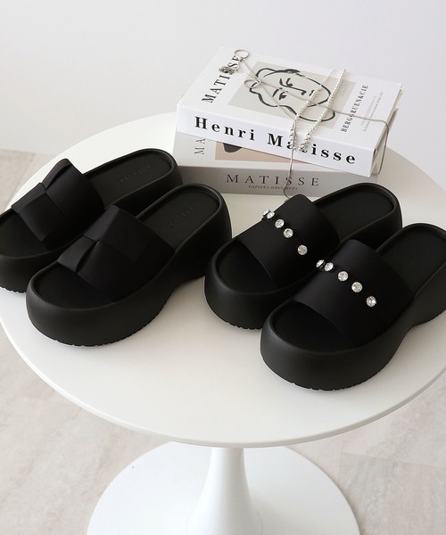 Futier land（フューティアランド）の「もちふわっ厚底プラットフォームサンダル（サンダル・レディース・ブラック/ブラック系その他・35/36/37/38/39）」の20枚目の写真