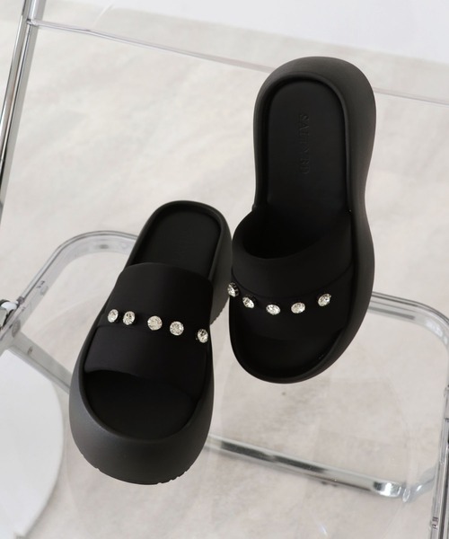 Futier land（フューティアランド）の「もちふわっ厚底プラットフォームサンダル（サンダル・レディース・ブラック/ブラック系その他・35/36/37/38/39）」の12枚目の写真